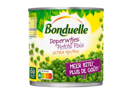 BONDUELLE DOPERWTEN E.FIJN 140G