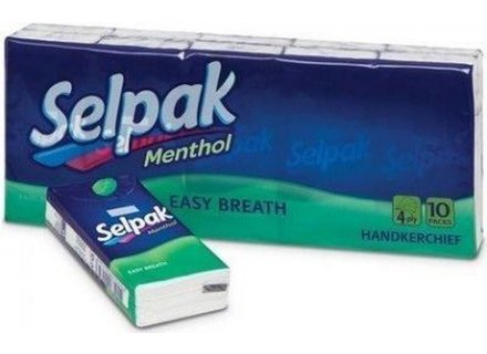 SELPAK ZAKDOEKJES MENTHOL 10ST