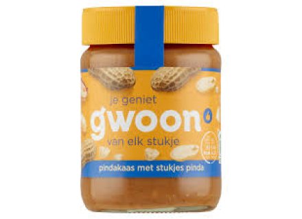 GWOON PINDAKAAS MET STUKJES 350G